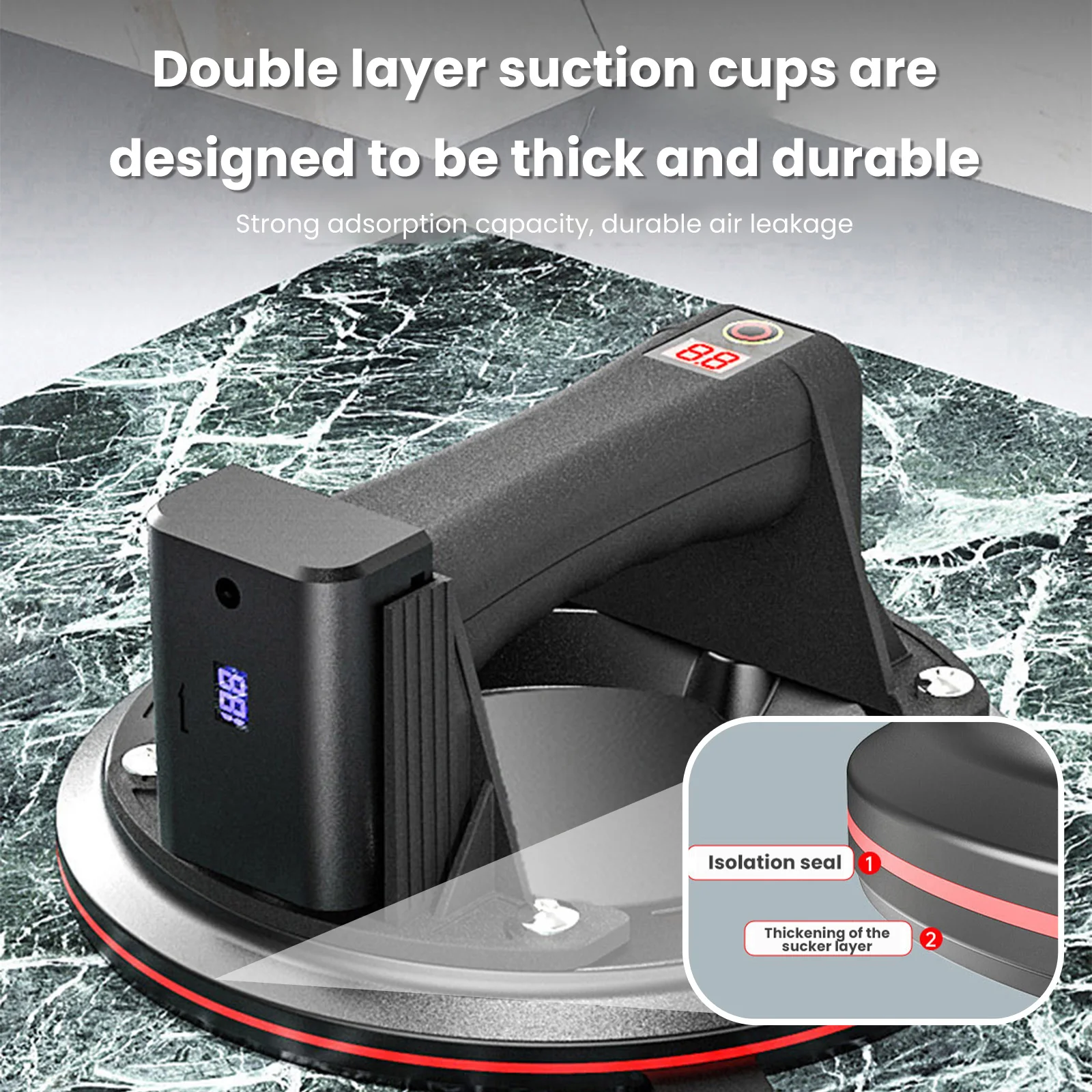 New Intelligent Display Industrial Grade Electric 300KG Vacuum Suction Cup Load Heavy Duty Granite Tile Glass Lifter Dual motors New Intelligent Display Industrial Grade Electric 300KG Vacuum Suction Cup Load Heavy Duty Granite Tile Glass Lifter Dual motors