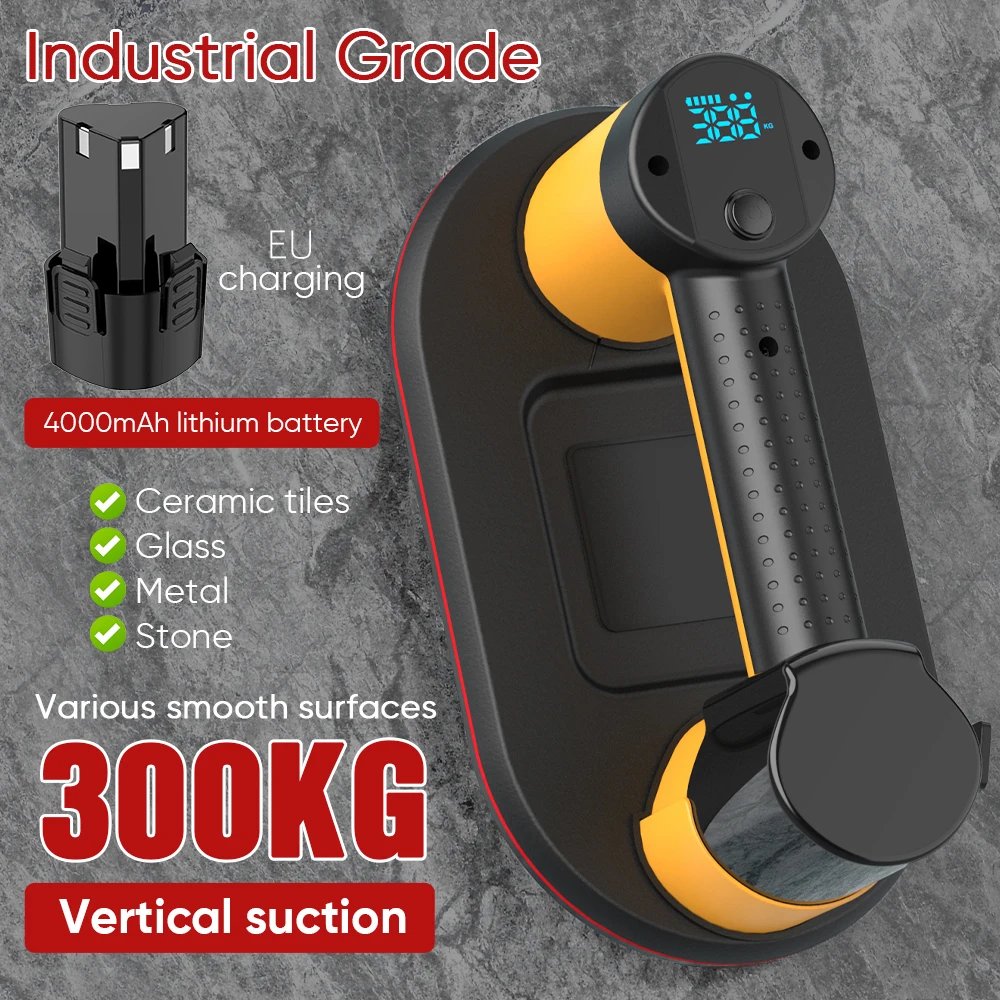 New Intelligent Display Industrial Grade Electric 300KG Vacuum Suction Cup Load Heavy Duty Granite Tile Glass Lifter Dual motors New Intelligent Display Industrial Grade Electric 300KG Vacuum Suction Cup Load Heavy Duty Granite Tile Glass Lifter Dual motors