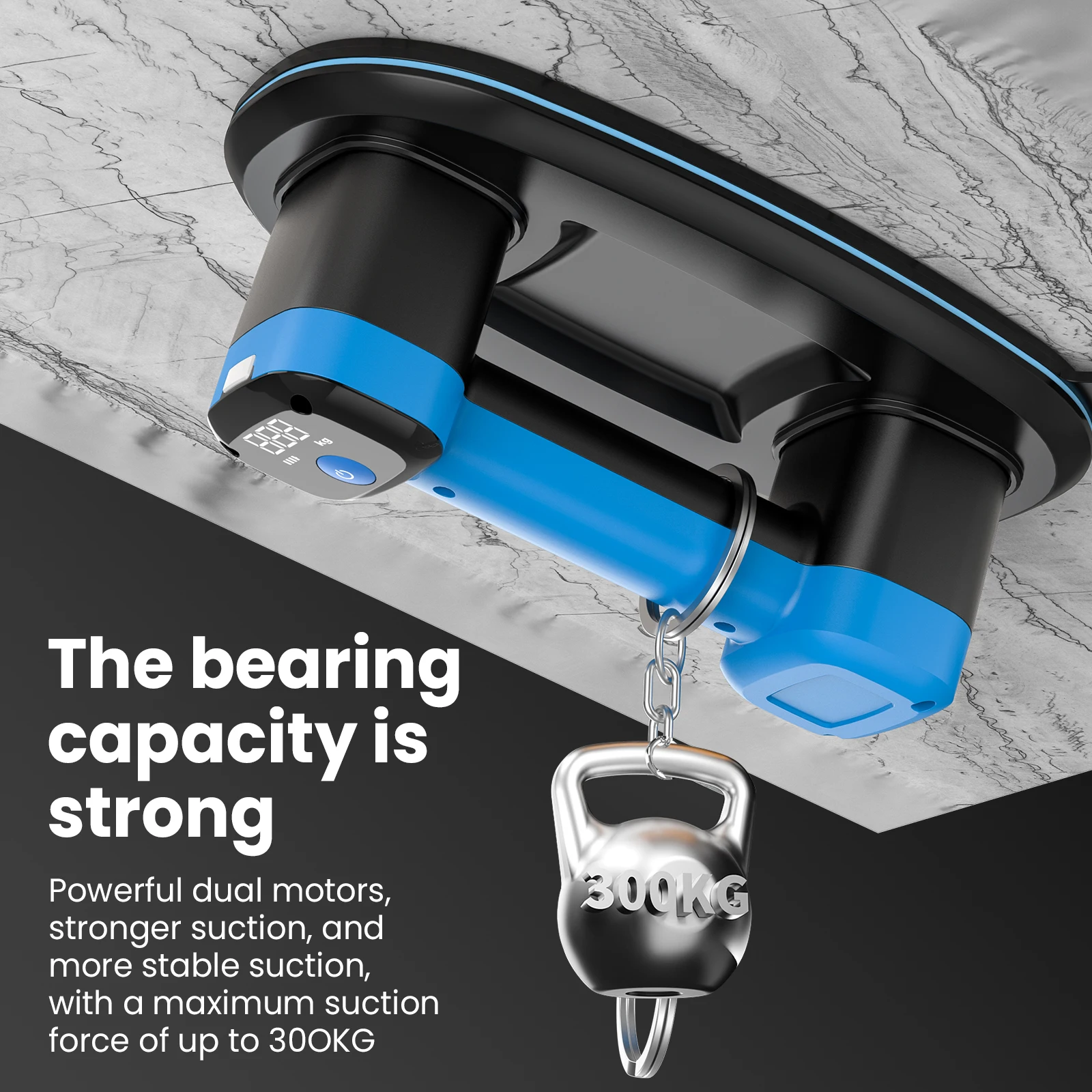 300KG Electric Vacuum Suction Cup 3600mAh Intelligent Display Ceramic Tile Glass Vacuum Suction Cup Lifting Tool