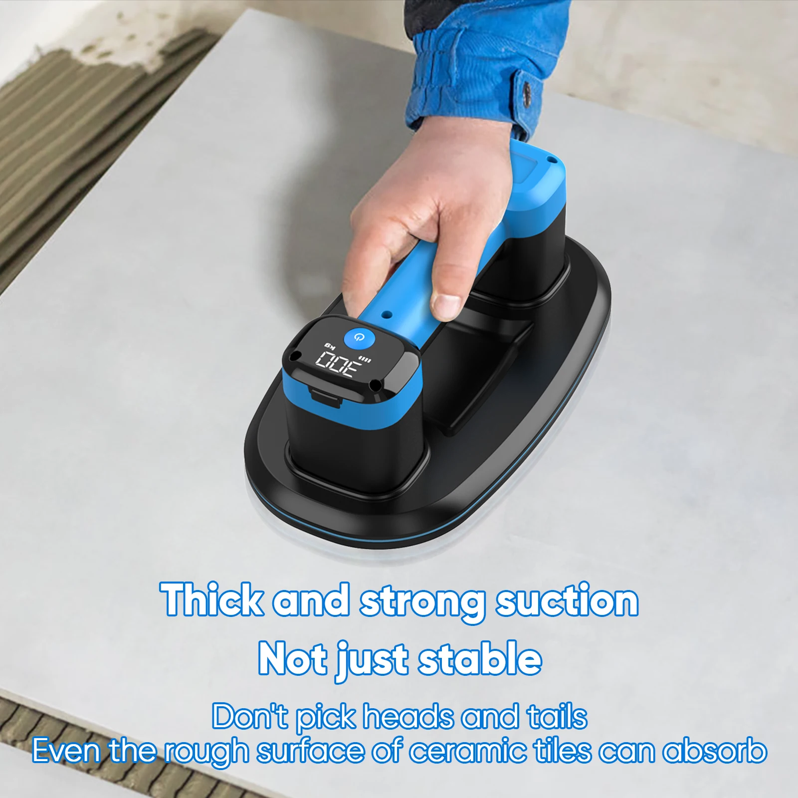 300KG Electric Vacuum Suction Cup 3600mAh Intelligent Display Ceramic Tile Glass Vacuum Suction Cup Lifting Tool