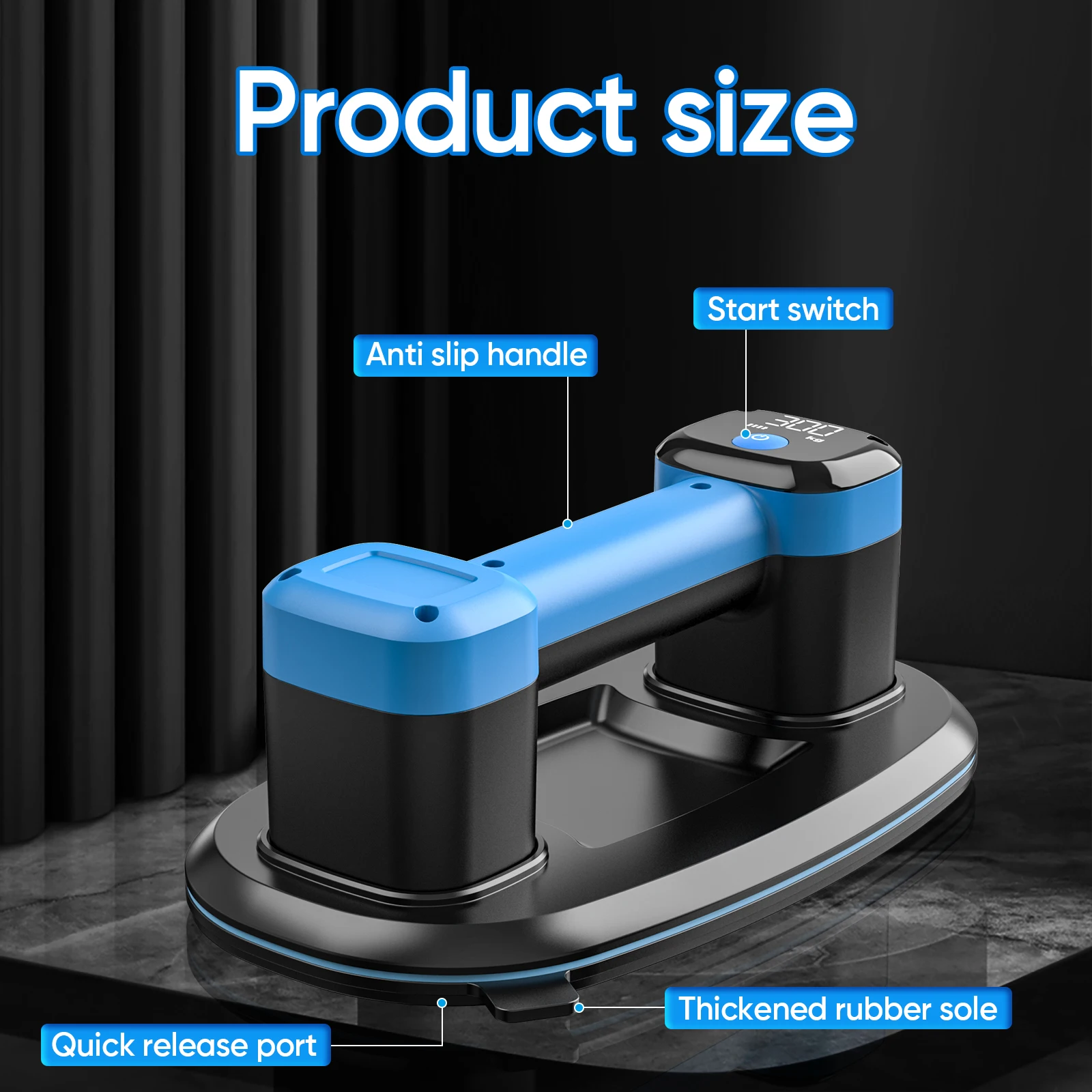 300KG Electric Vacuum Suction Cup 3600mAh Intelligent Display Ceramic Tile Glass Vacuum Suction Cup Lifting Tool